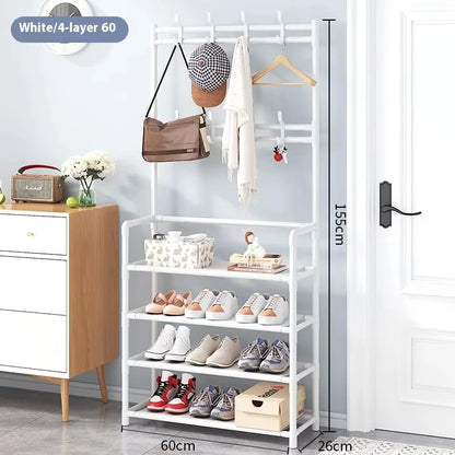 Clothes Hat Hangers Shoe Rack Multi-ayer Shoe Rack Simple Floor Shoes and Hat Racks Load-bearing Living Room Organizer Shelf