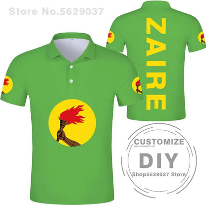 Zaire Flag 1971 1997 Polo Shirt Democratic Republic Of Congo Customized  Sports Polo Shirt Flag Polo Shirt Print Photo Clothes