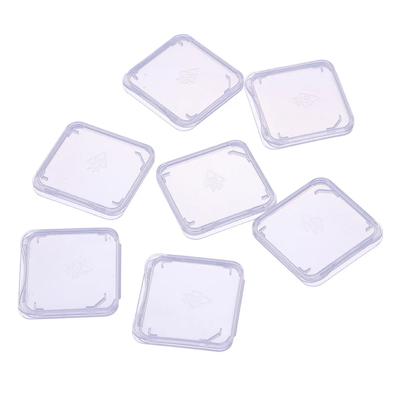 10pcs/lot Transparent SD Memory Card Case Holder Box Storage Boxes Memory Card Clear Plastic Case Holder Protector