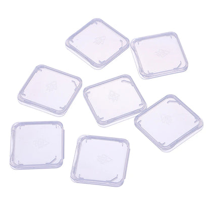 10pcs/lot Transparent SD Memory Card Case Holder Box Storage Boxes Memory Card Clear Plastic Case Holder Protector