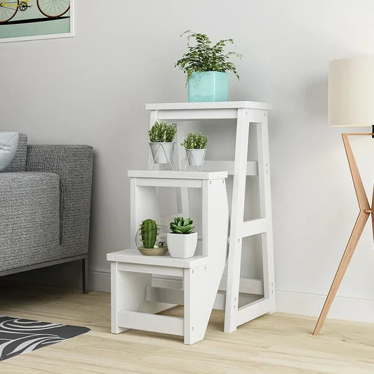 Innovative Multifunctional Household Ladder: Solid Wood Folding Storage, Dual-Use Ladder Chair, Climbing Stool for Home