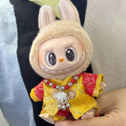 15cm Labubu Idol Dolls Clothes Beautiful Kimono New Year Xmas Accessories Korea Kpop Exo Clothing Hoodie Plush Doll'S Clothes