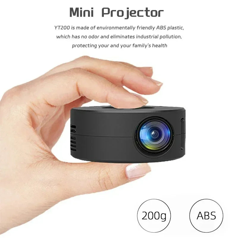 YT200 Smart Projector LED HD TV Video Projector For 4K 1500 Lumens Android Same Screen Home Cinema Outdoor Portable Mini Project