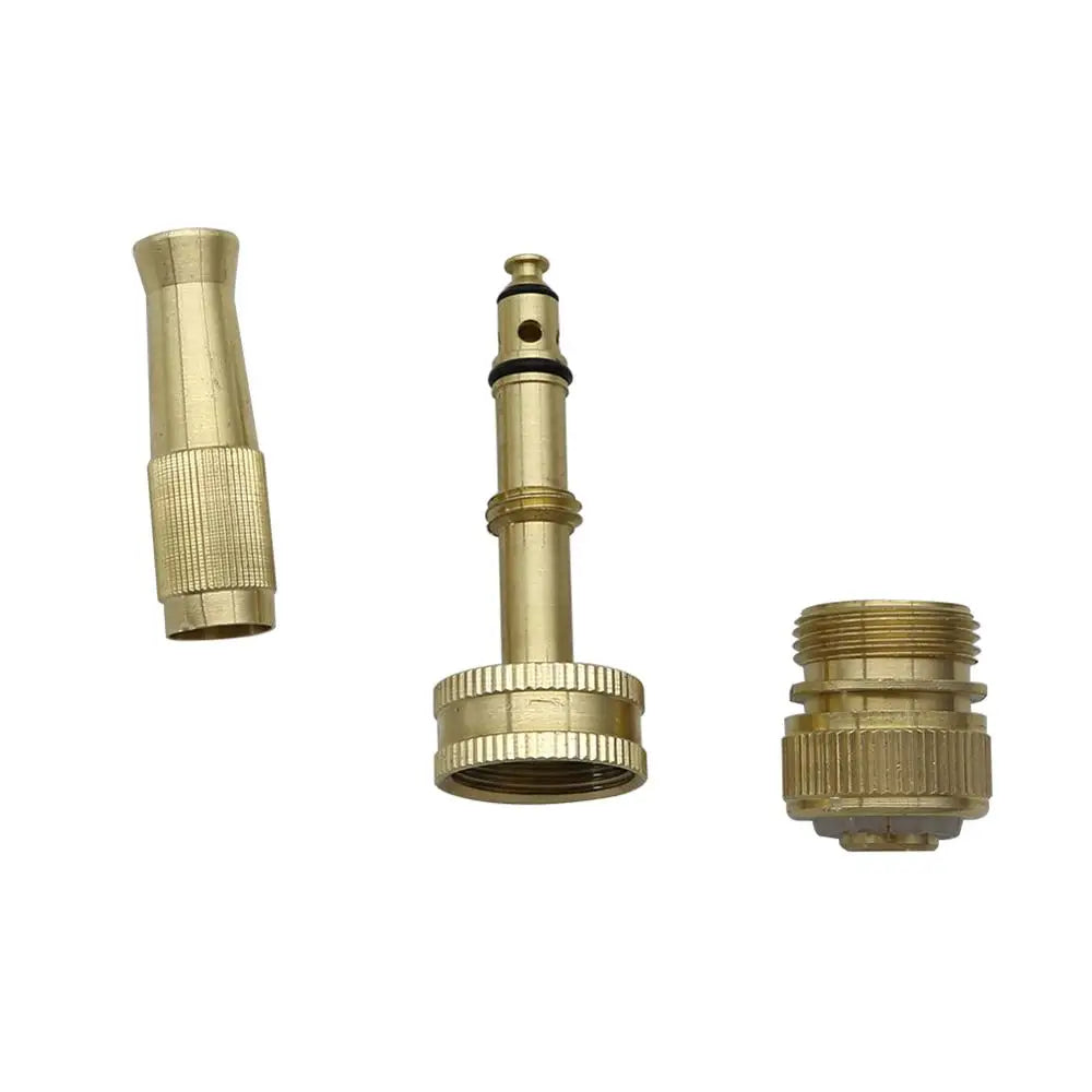 3/4" Female Thread Adjustable High Pressure Brass Water Gun With 3/4" Male Thread to DN16 Pipe Interface Connector Watering Tool