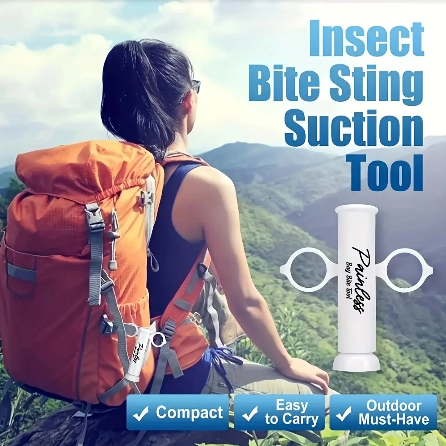 Suction Tool, Poison Remover - Bug Bites And Bee/Wasp Stings, Natural Insect Bite Relief, Chemical Free Single