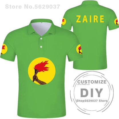 Zaire Flag 1971 1997 Polo Shirt Democratic Republic Of Congo Customized  Sports Polo Shirt Flag Polo Shirt Print Photo Clothes