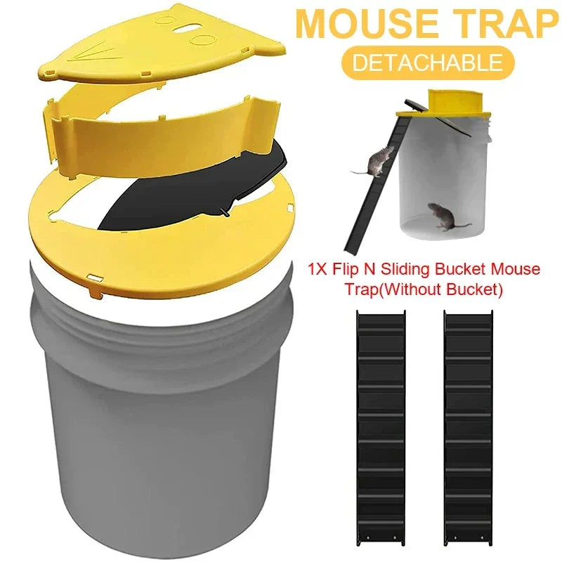 1Pc Pitfall Mouse Catcher Trap Bucket Automatic Reset Flipping Sliding Bucket Lid Automatic Reset After Catching Mice