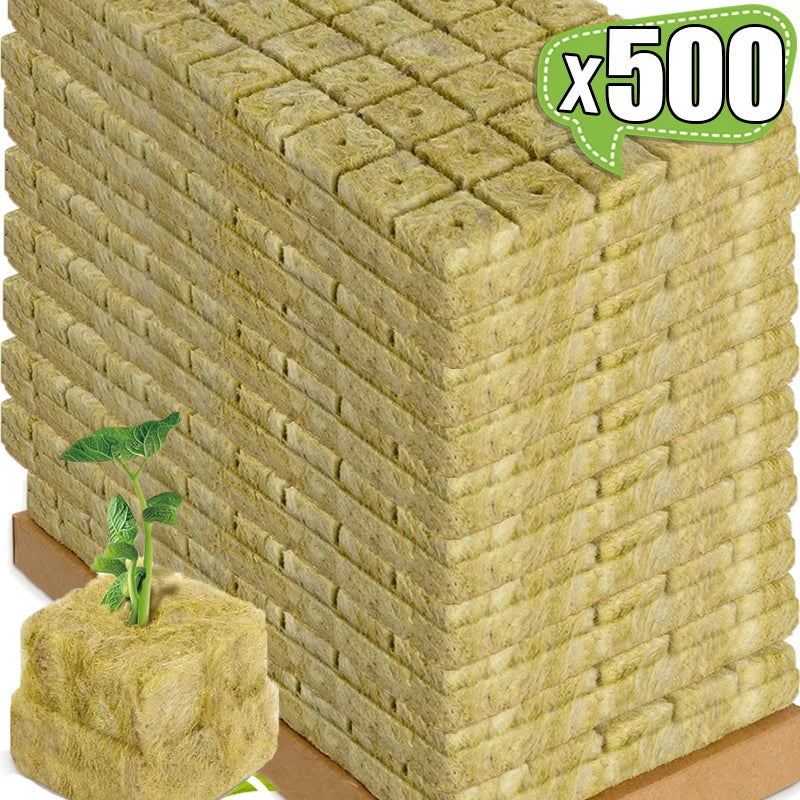 500/50Pcs Planting Cubes Sponge Wool Starter Plugs Hydroponic Grow Media Cubes Seedling Grow Block Greenhouse Garden Supplies