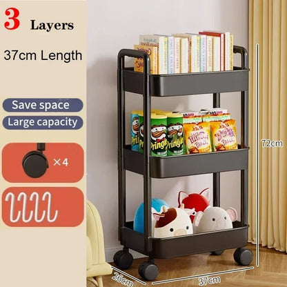 Bookshelf Storage Trolley Mobile Kitchen Trolley Organizer With Wheels Gap Mobile Bookshelf Trolley Household Snacks StorageRack