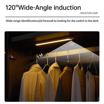 LED Motion Sensor Light Wireless LED Night Light Type C Rechargeable Light Cabinet Wardrobe Lamp Staircase Backlight For Kitchen