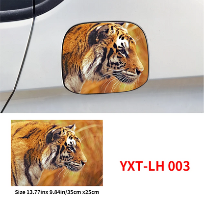 Car Cool Tiger Stickers Car Fuel Tank Cap Sticker Decoration Trim Cover Waterproof Sunscreen Vinyl Decal Exterior Accessories