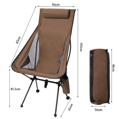 Camping high back moon chair ultra light aluminum alloy fishing picnic barbecue chair portable beach camping leisure chair