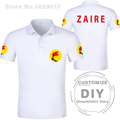 Zaire Flag 1971 1997 Polo Shirt Democratic Republic Of Congo Customized  Sports Polo Shirt Flag Polo Shirt Print Photo Clothes