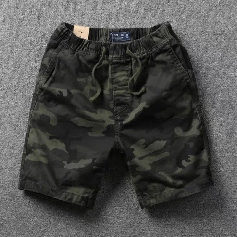 Short Pants for Men with Draw String Baggy Camouflage Camo Mens Cargo Shorts Wide Loose Harajuku 2024 Fashion Popular Casual Y2k