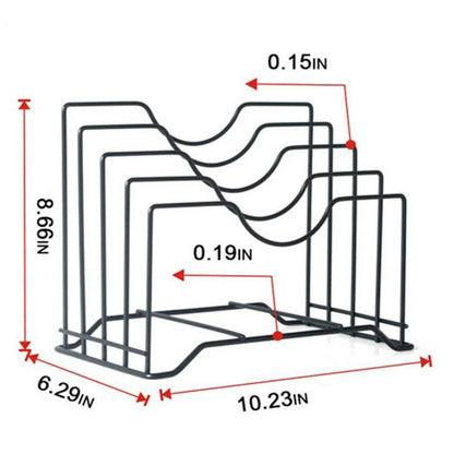 Chopping Board Organizer Kitchen Countertop Drain Storage Shelf Pot Pan Lid Holder Rack for Cabins Apartments Bakeware Home Rvs