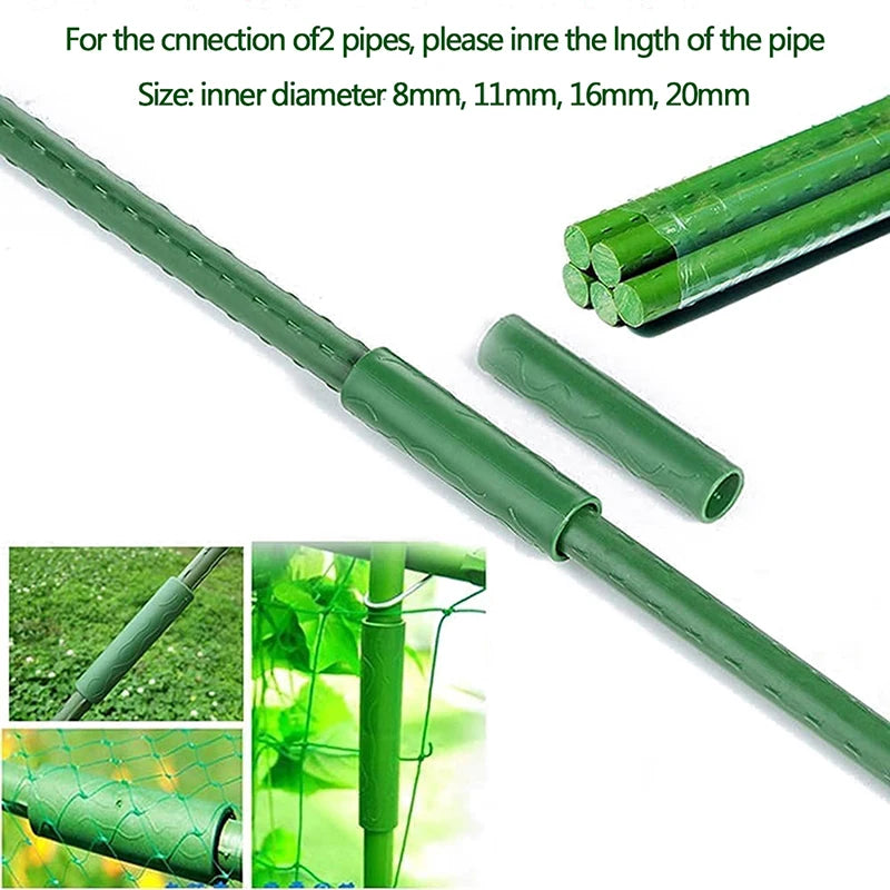 10/20/50pcs Plant Support Connecting Pipe Greenhouse Plant Growth Stakes Connector Garden Supports Tool