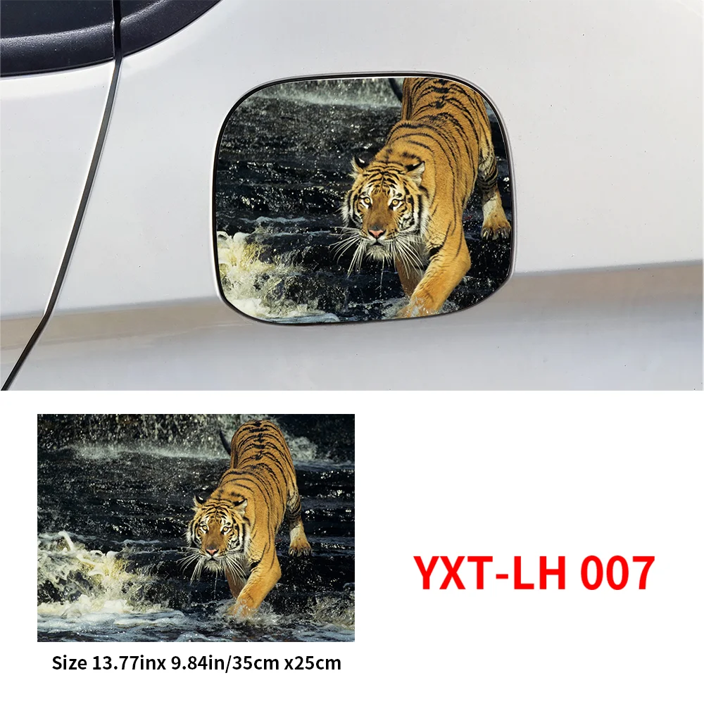 Car Cool Tiger Stickers Car Fuel Tank Cap Sticker Decoration Trim Cover Waterproof Sunscreen Vinyl Decal Exterior Accessories