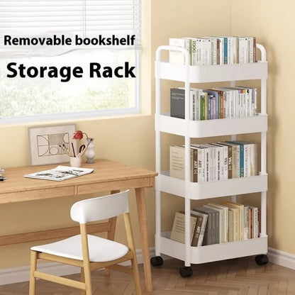 Bookshelf Storage Trolley Mobile Kitchen Trolley Organizer With Wheels Gap Mobile Bookshelf Trolley Household Snacks StorageRack