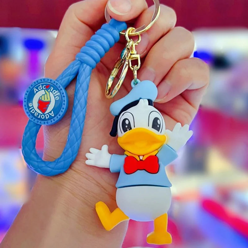 New Anime Disney Keychain Cartoon Mickey Mouse Minnie Lilo & Stitch Cute Doll Keyring Ornament Key Chain Pendant Kids Toys Gifts