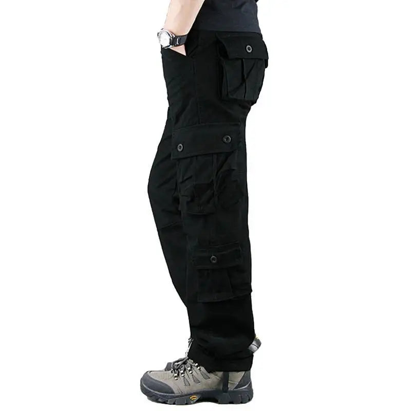 Men's Camo Pants Tactical Cargo Trousers Pure Cotton Overalls Camouflage Loose Work Wear Sports Climbing Sweatpants Heavy Weight