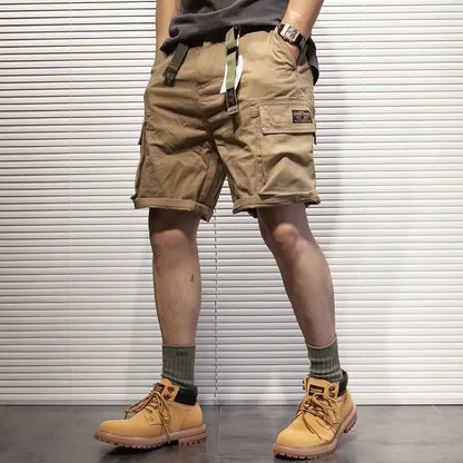 Mens Cargo Shorts With Draw String Hiking Combat Bermuda Short Pants For Men Luxury Y2k Trend Unique Cotton Hevy Whate New In