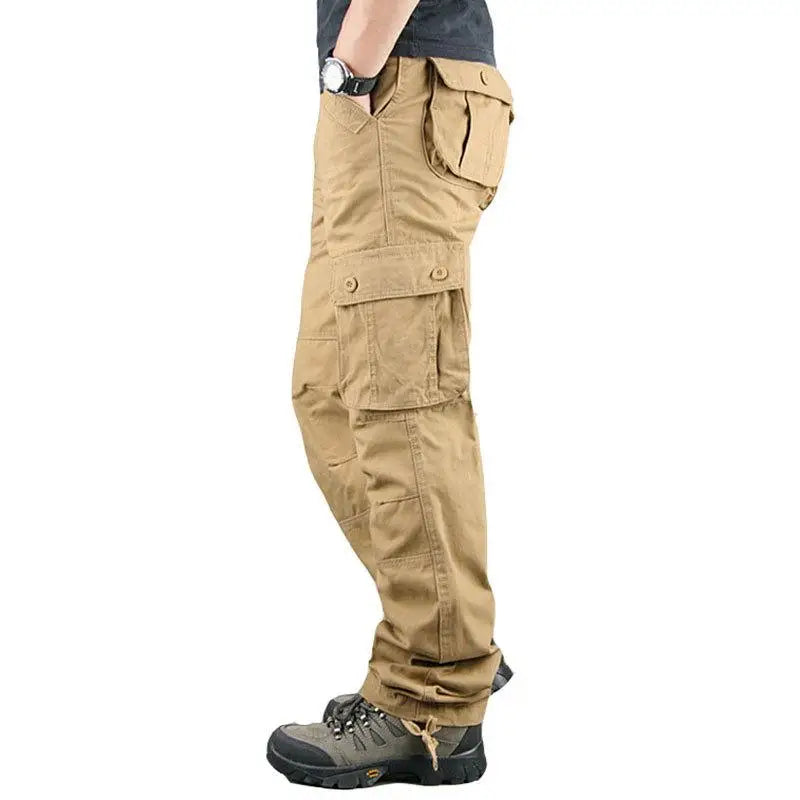 Men's Camo Pants Tactical Cargo Trousers Pure Cotton Overalls Camouflage Loose Work Wear Sports Climbing Sweatpants Heavy Weight