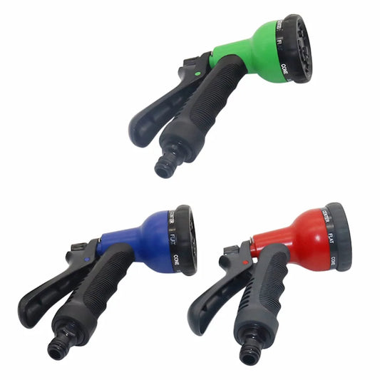 Water Gun Garden Hose Nozzle Hand Sprayer 8 Patterns Car Wash Adjustable Watering Spray Gun Pistol Garden Watering