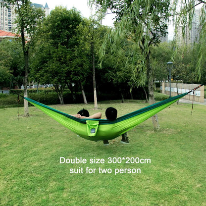 Portable Nylon Parachute Fabric Single and Double Size Outdoor Camping Hiking Garden Hammock