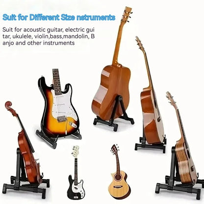 Folding Guitar Stand Upright Guitar Stand for Acoustic Guitars Electric and Bass Portable and Lightweight Easy Floor Stand