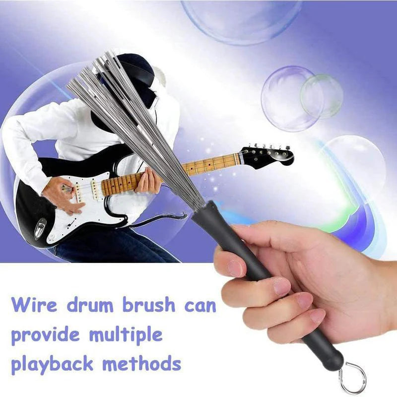 Newly Metal Wire Drum Brushes Cleaning Tool Portable Jazz Musical Retractable Sticks Drum Brushes