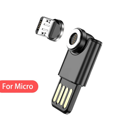 Melonboy 5Pin 540 Rotation Mini Magnetic Charger Usb Adapter Fast Charging Type C Micro Usb Charger for Samsung Huawei Xiaomi