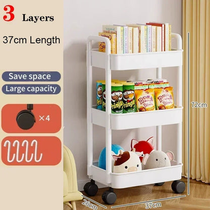 Bookshelf Storage Trolley Mobile Kitchen Trolley Organizer With Wheels Gap Mobile Bookshelf Trolley Household Snacks StorageRack