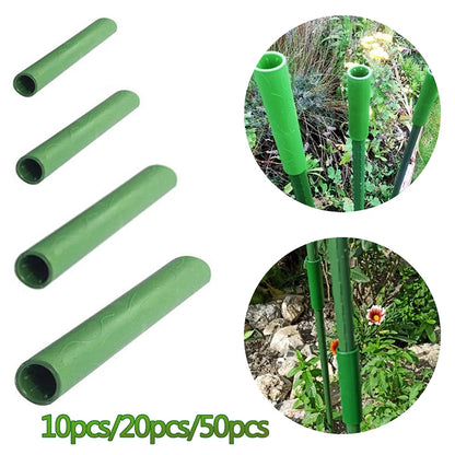 10/20/50pcs Plant Support Connecting Pipe Greenhouse Plant Growth Stakes Connector Garden Supports Tool