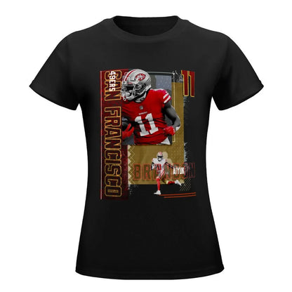 Brandon sport Aiyuk Football Paper 49ers 2 T-Shirt plus size tops anime kawaii clothes plus sizes t shirts for Women loose fit