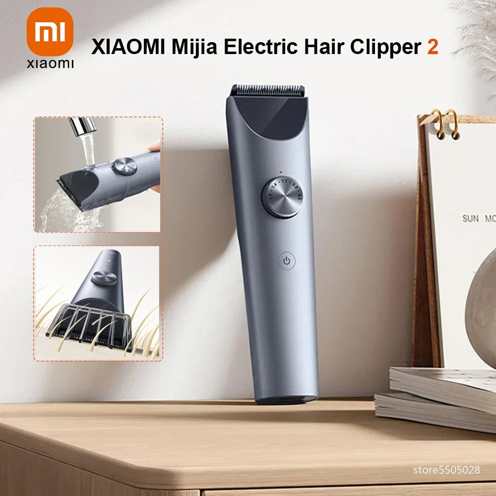 XIAOMI Mijia Electric Hair Clipper 2 Mens Professional Barber Hair Trimmer Cordless Hair Cutting Machine Rechargeable Clippers